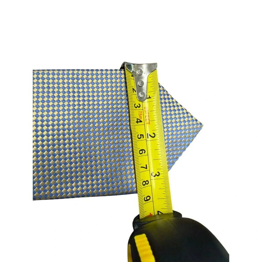 Donald J Trump Signature Coll. Blue Gold Silk Micro Check Necktie 3.75in‎ GEO